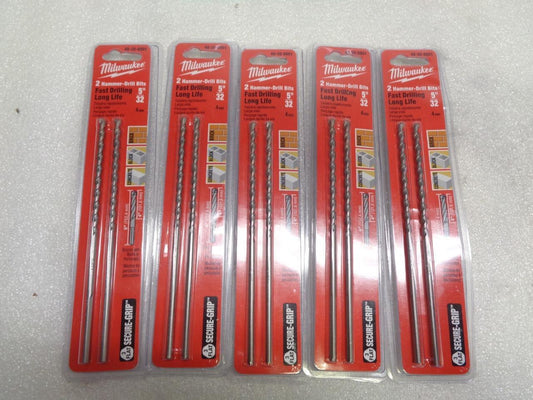MILWAUKEE 5"-32 4mm LONG LIFE HAMMER-DRILL BITS 5 PAIRS 48-20-8801 R22T5