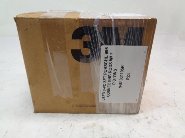 USED 8-PC SET PORSCHE 996 CONNECTING RODS W/ 7 PISTONS 9481031105R R24