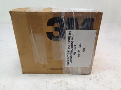 USED 8-PC SET PORSCHE 996 CONNECTING RODS W/ 7 PISTONS 9481031105R R24