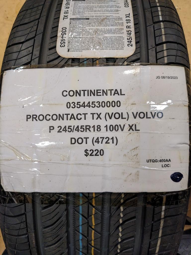 CONTINENTAL PROCONTACT TX VOLVO P 245 45 18 100V XL TIRE 03544530000 CQ2