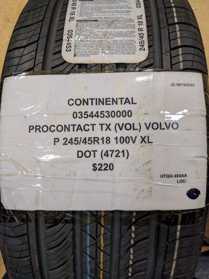 CONTINENTAL PROCONTACT TX VOLVO P 245 45 18 100V XL TIRE 03544530000 CQ2