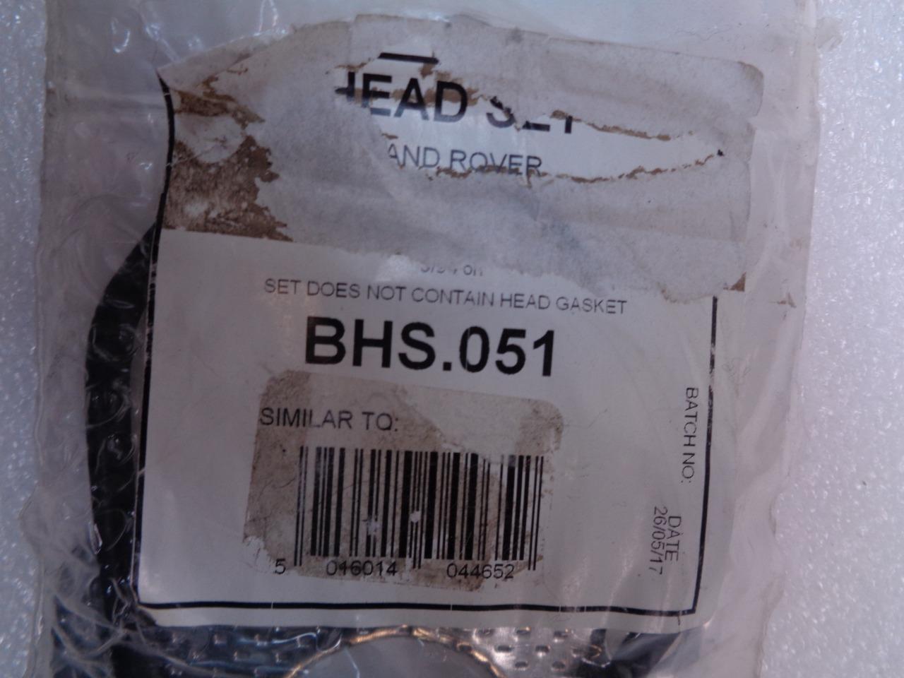 NEW HEAD SET KIT (DOES NOT HAVE HEAD GASKET) FOR LAND ROVER BHS.051 R15