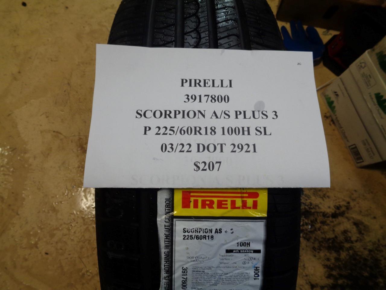 4 PIRELLI SCORPION A/S PLUS 3 P 225 60 18 100H SL TIRES 3917800 CQ2