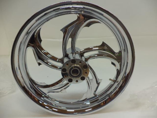 NEW HOOLIGAN FRONT BILLET MOTORCYCLE WHEEL 18" X 3 1/2" 5 SPOKE FITS HARLEY