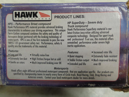 NEW HAWK PERFORMANCE STREET COMPOUND BRAKE PADS FOR MUSTANG REAR 7266-2-FF R5TA
