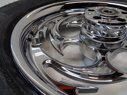 RC COMPONENTS CHROME SAVAGE 16" FRONT WHEEL w/ METZELER ME88 ULTRA MT90B16 72H