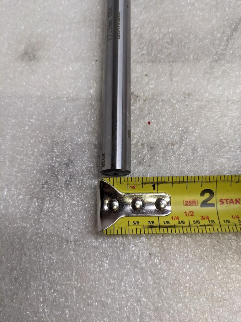 HANNIBAL CARBIDE TOOL 400175 REAMER 17.5MM W/ STRAIGHT SHANK/FLUTES NEW R22T5