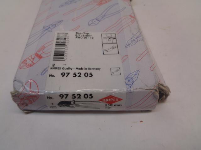 NEW KNIPEX CRIMPING PLIERS W/ LEVER TRANSMISSION 97 52 05 R22T9