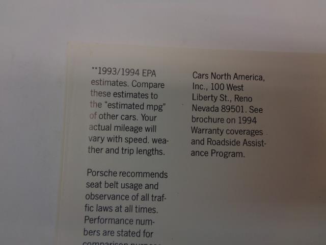 Porsche 911 "The New Carerra" Hardcover Brochure WVK 127 121 94 Genuine R25