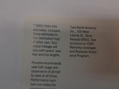 Porsche 911 "The New Carerra" Hardcover Brochure WVK 127 121 94 Genuine R25