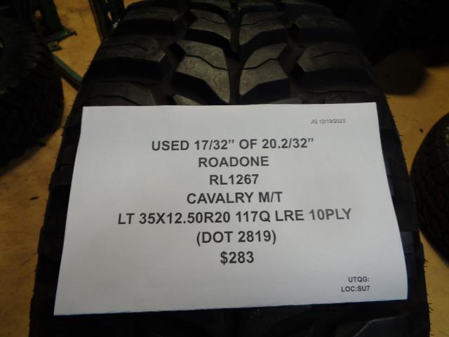USED ROADONE CAVALRY M/T LT 35 12.50 22 117Q LRE 10PLY TIRE RL1267 BQ4