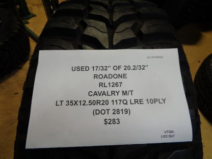 USED ROADONE CAVALRY M/T LT 35 12.50 22 117Q LRE 10PLY TIRE RL1267 BQ4