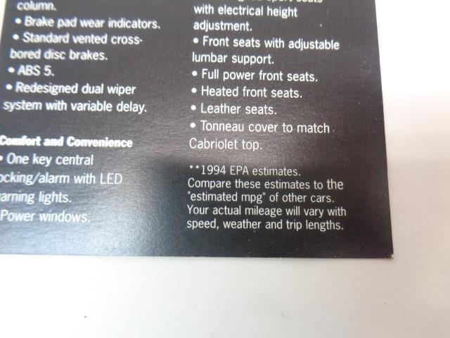 Porsche 911 (993) "The New Carerra" Brochure 1994 Paperback GENUINE USED R25