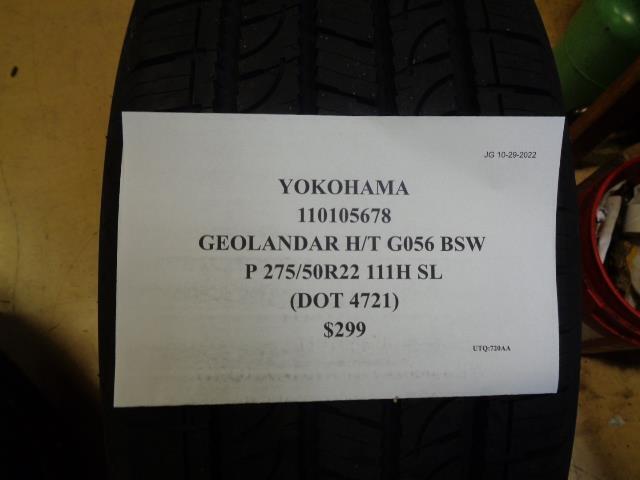 1 YOKOHAMA GEOLANDAR HT G056 BSW 275 50 22 111H SL TIRE 110105678