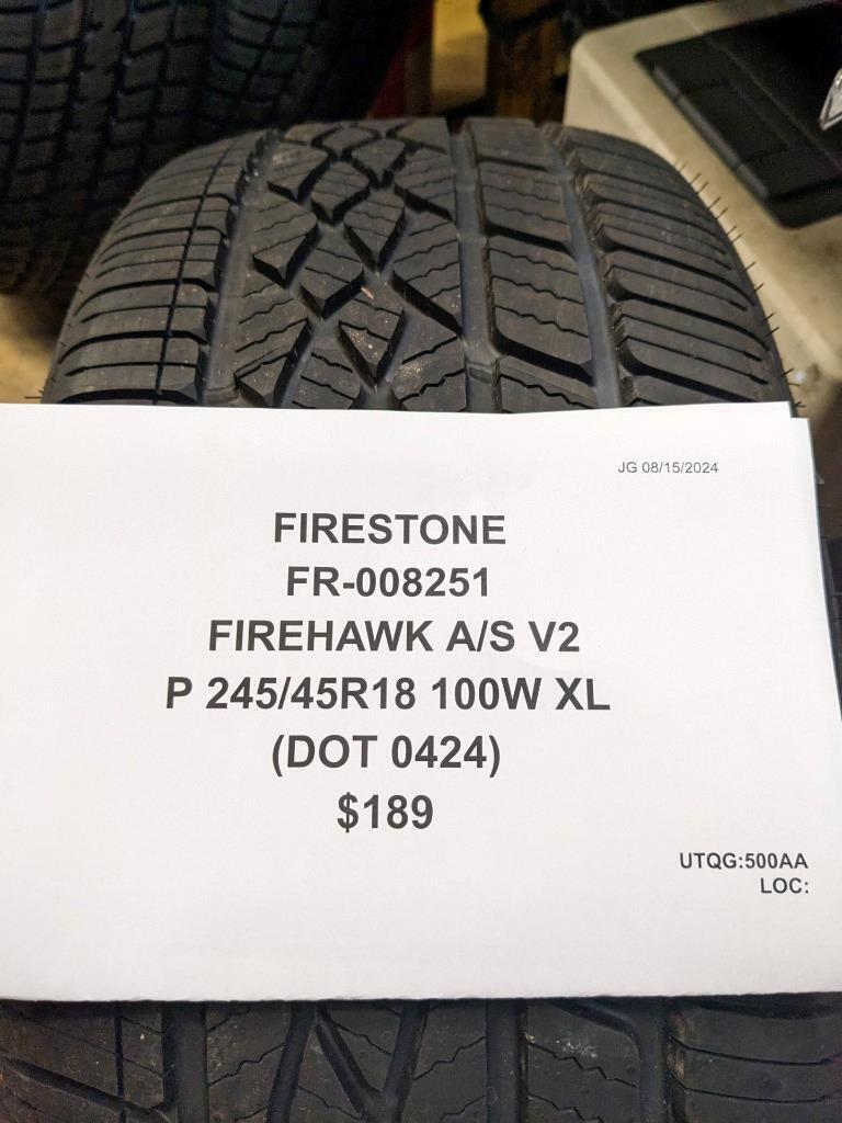 FIRESTONE FIREHAWK ALL SEASON V2 P 245 45 18 100W XL TIRE 008251 CQ3
