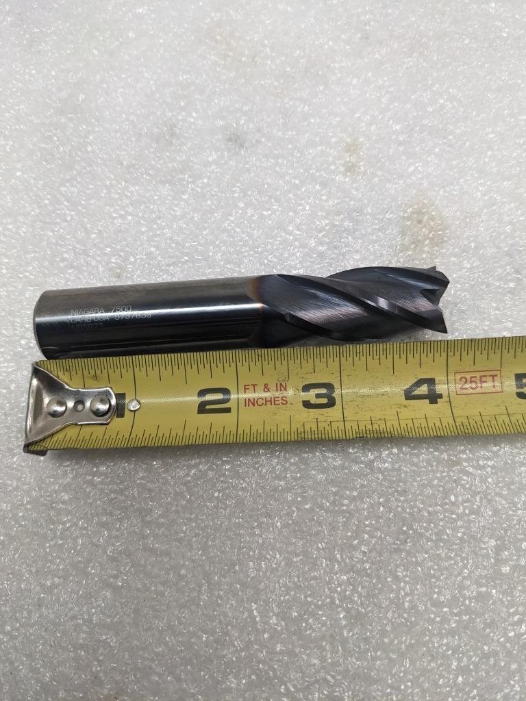 NIAGARA CUTTER SQUARE END 3/4" DIAM 2-1/4" 4 FLUTE SOLID CARBIDE NEW R29