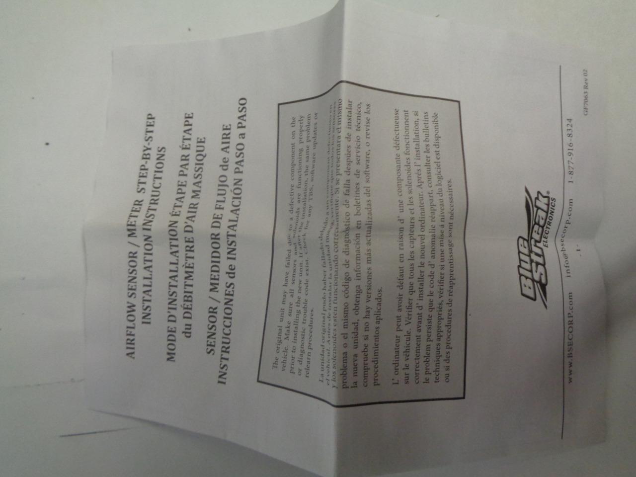 BLUE STREAK ELECTRONICS MASS AIR FLOW SENSOR MF0860N NEW R31