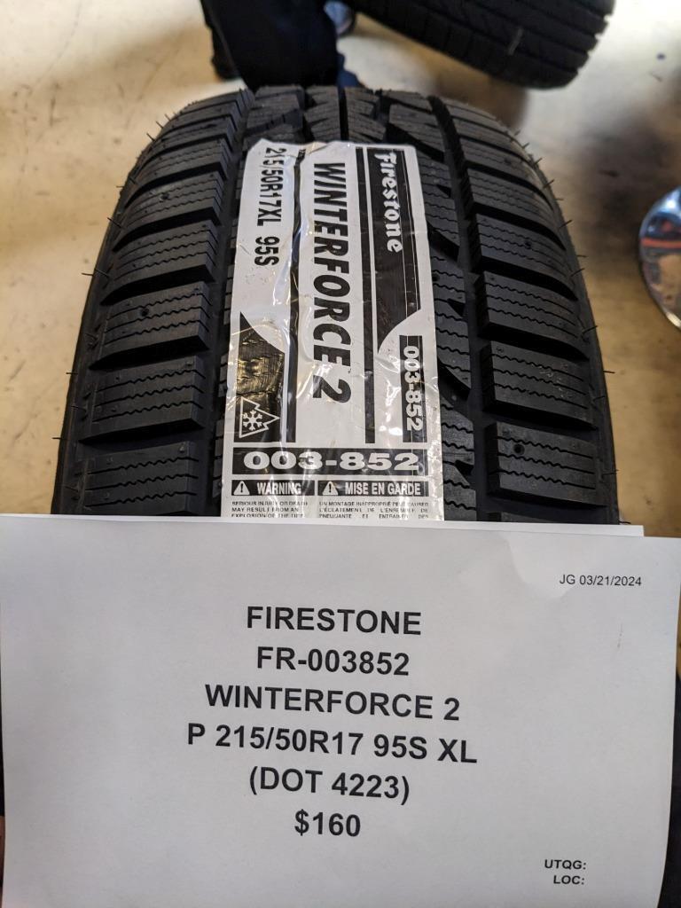 FIRESTONE WINTERFORCE 2 P 215 50 17 95S XL TIRE 003852 BQ4