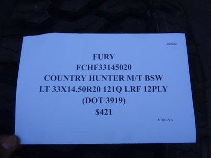 FURY COUNTRY HUNTER M/T LT 33 14.5 20 121Q LRF 12PLY TIRE FCHF33145020