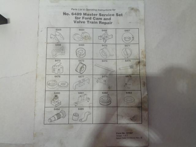 USED FORD MASTER CAM TOOL SERVICE SET 1992-2012 6489 BSR35