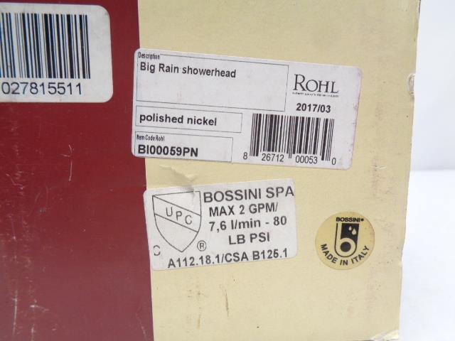 ROHL POLISHED NICKEL BOSSINI MULTI-FUNCTION CALLIANO SHOWER HEAD BI00059PN R29