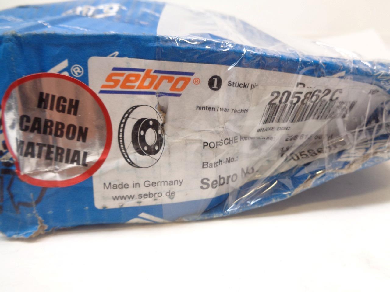 SEBRO 205862C 2010+ PORSCHE PANAMERA REAR RIGHT SLOTTED BRAKE ROTOR R21