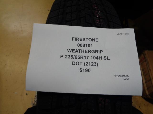 2 FIRESTONE WEATHERGRIP P 235 65 17 104H SL ALL WEATHER TIRES 008101 CQ1