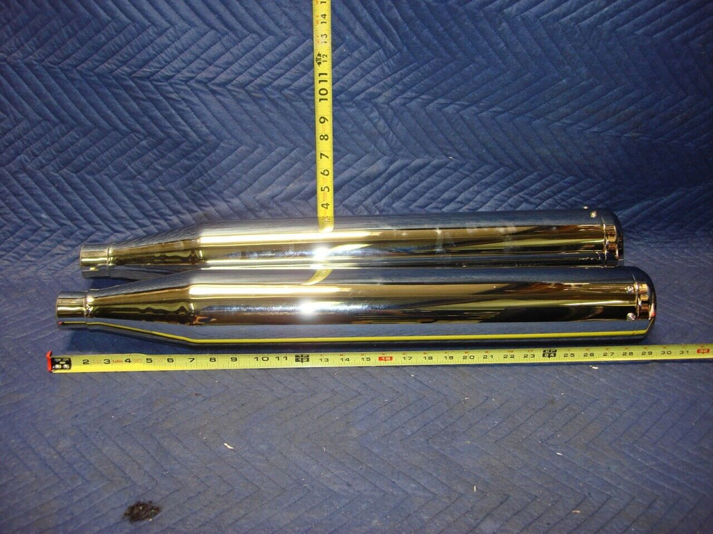 2 NEW CHROME 30" MOTORCYCLE SILENCERS PN 400499 R16
