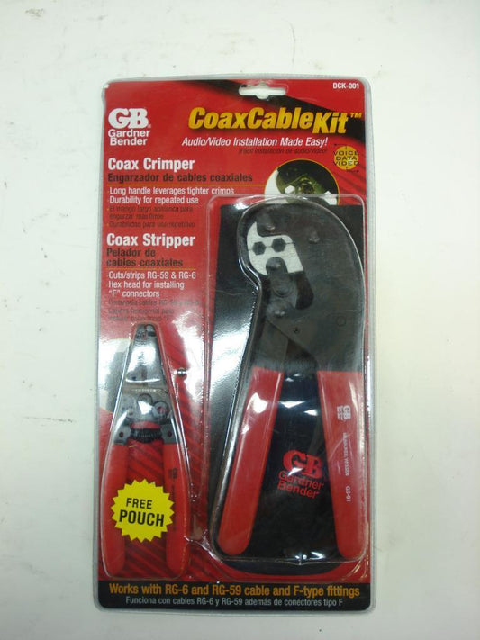GARDNER BENDER DCK-001 COAX CABLE CRIMPING KIT GS-59 COAXIAL STRIPPER R22T5