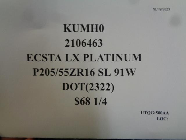 4 KUMHO ECSTA LX PLATINUM P 205 55 16 91W SL ALL SEASON TIRES 2106463 BQ3
