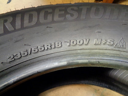 2 BRIDGESTONE WEATHERPEAK P 235 55 18 100V SL ALL WEATHER TIRES 009666 BQ4