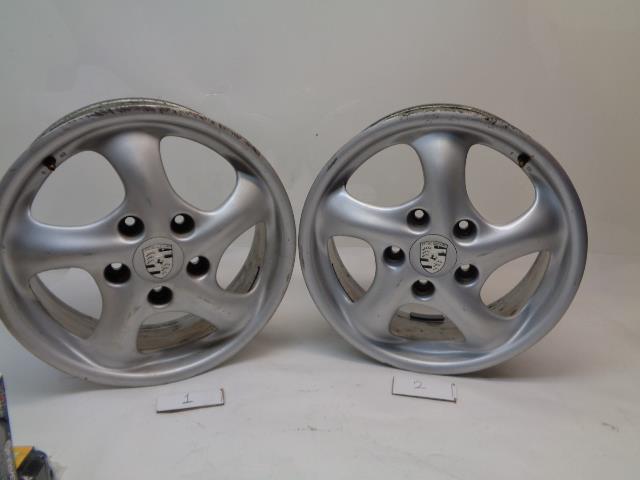 2 GENUINE PORSCHE TURBO TWIST FRONT WHEELS 17X7 ET55 5X130 996 362 124 0 WR