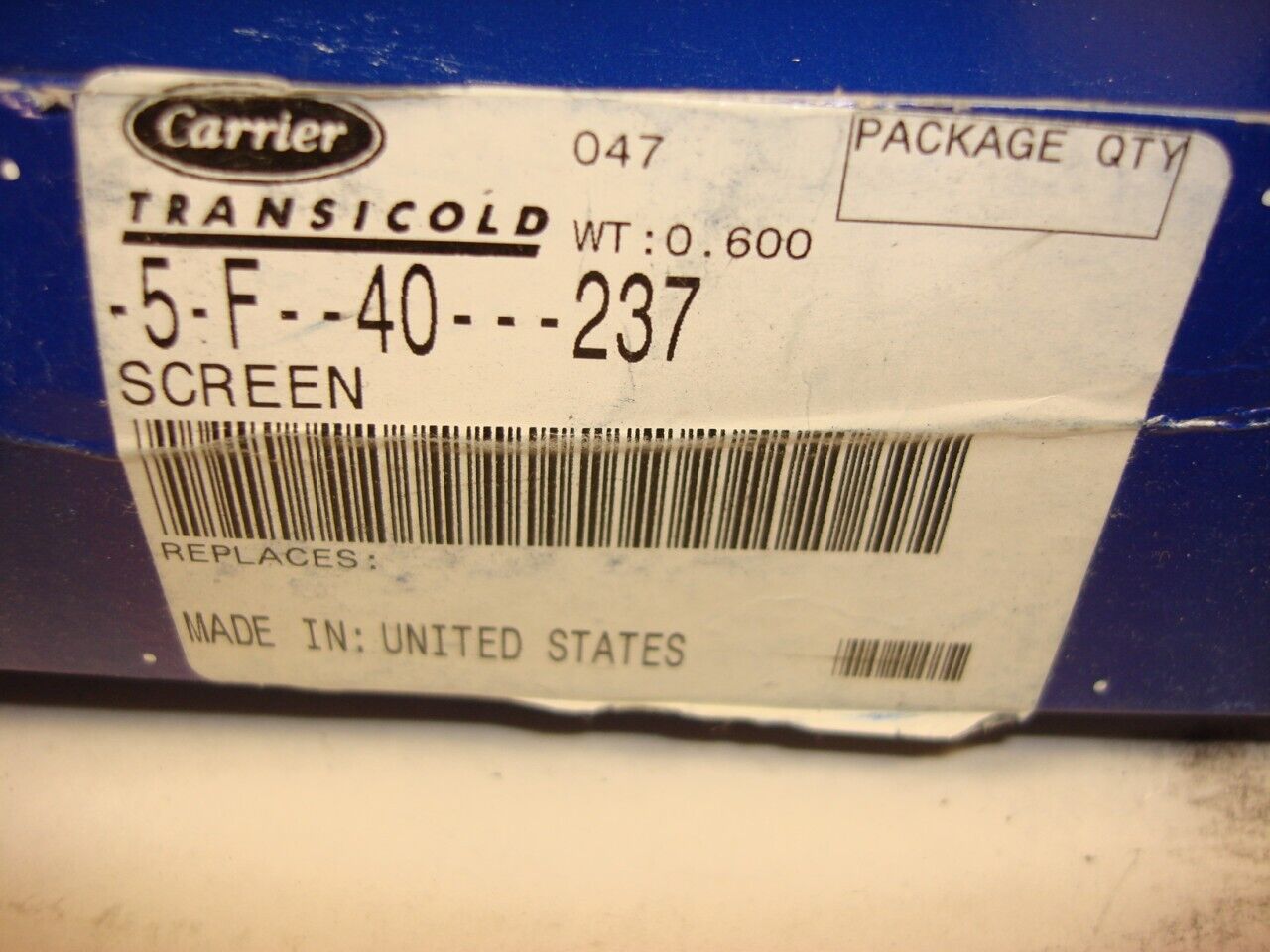 NEW CARRIER TRANSICOLD PERFORMANCE PARTS SCREEN 5F40237 R21