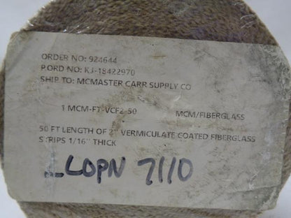 MCM FIBERGLASS EXHAUST HEAT WRAP 50 FT. 2 IN VERMICULATE COATED FIBERGLASS R19T1