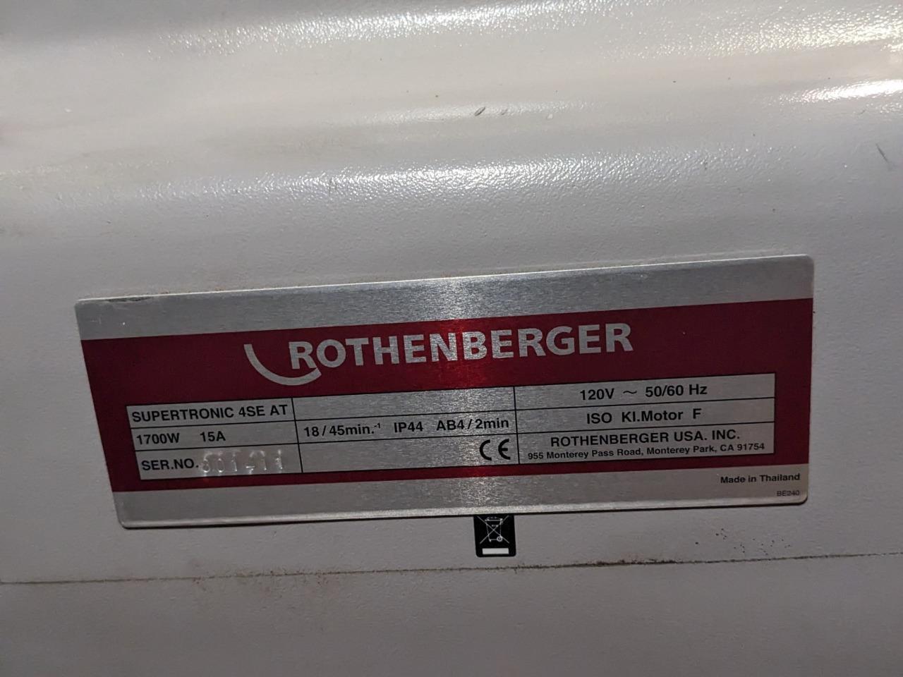 ROTHENBERGER 63006 Pipe Threading Machine 1/2 To 4 In B2