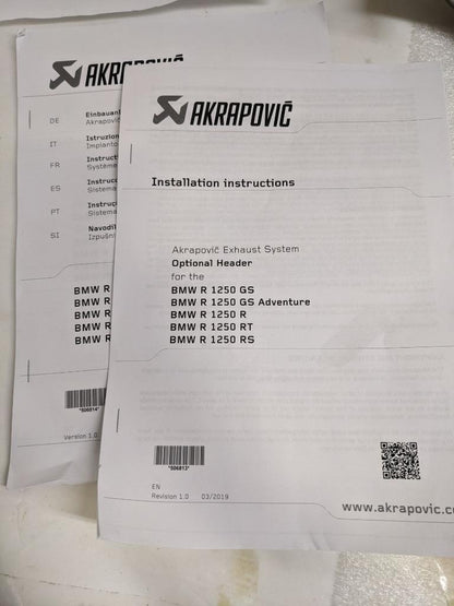AKRAPOVIC E-B12E4/1 TITANIUM HEADER KIT FOR 2023 BMW R 1250 GS/ADVENTURE NEW R19