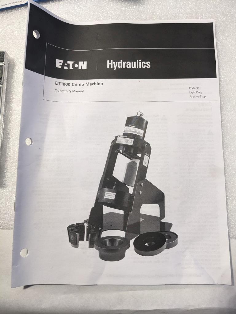 EATON ET1000-001 AEROQUIP PORTABLE HYDRAULIC CRIMPING MACHINE NO PUMP NEW R30