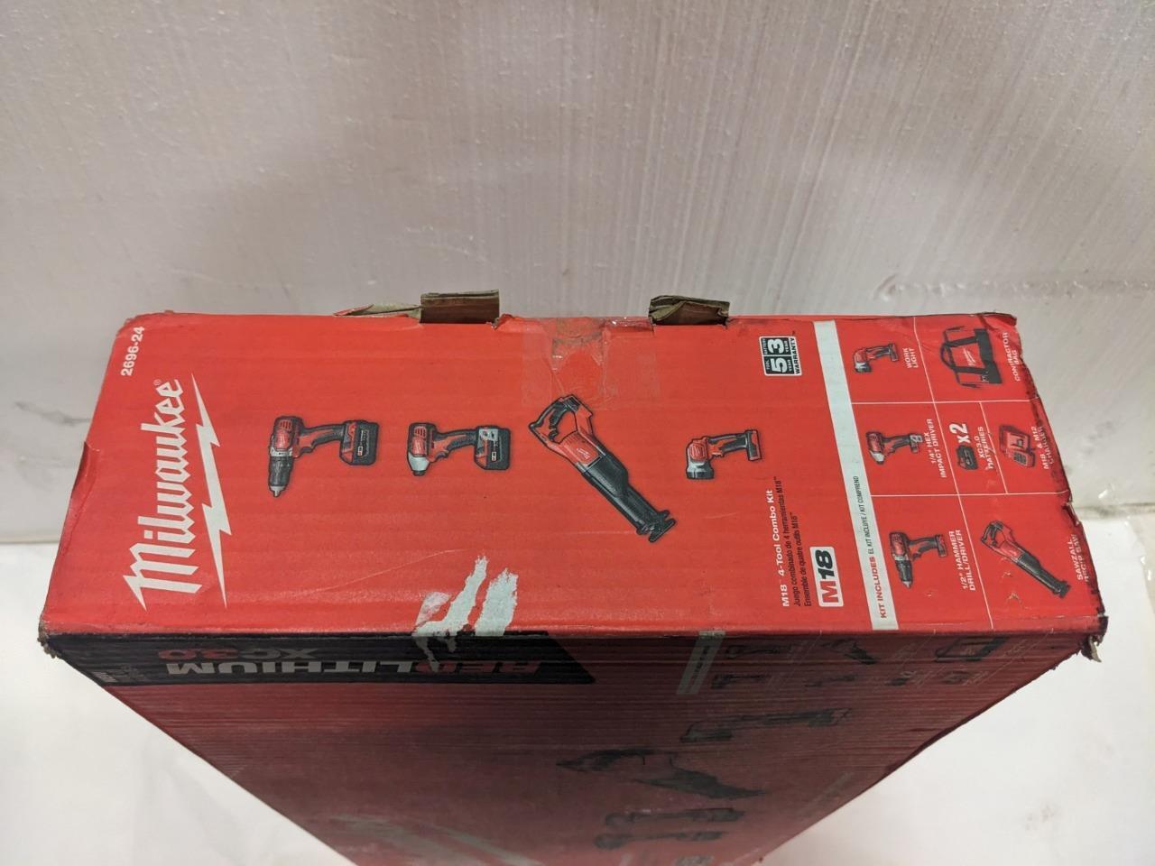 MILWAUKEE M18 CORDLESS LITHIUM-ION 4-TOOL COMBO KIT 2696-24 BSR35