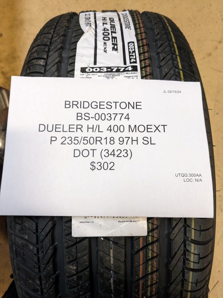 BRIDGESTONE DUELER H/L 400 MOEXT P 235 50 18 98H SL TIRE 003774 CQ1