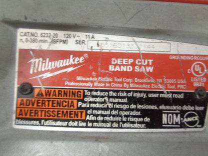 MILWAUKEE 11 AMP DEEP CUT VARIABLE SPEED BAND SAW 6232-20 USED TOOL ONLY R22
