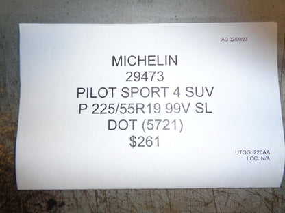 1 MICHELIN PILOT SPORT 4 SUV P 225 55 19 99V SL TIRE 29473 BQ1