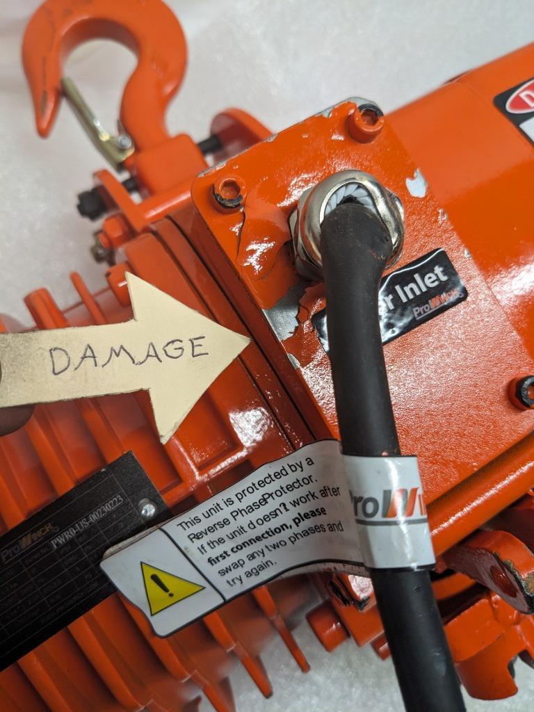 PROWINCH PWR05i 1/2 TON ELECTRIC CHAIN HOIST 2 SPEED 20FT G100 CHAIN NEW BSR3.1