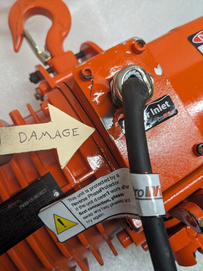 PROWINCH PWR05i 1/2 TON ELECTRIC CHAIN HOIST 2 SPEED 20FT G100 CHAIN NEW BSR3.1