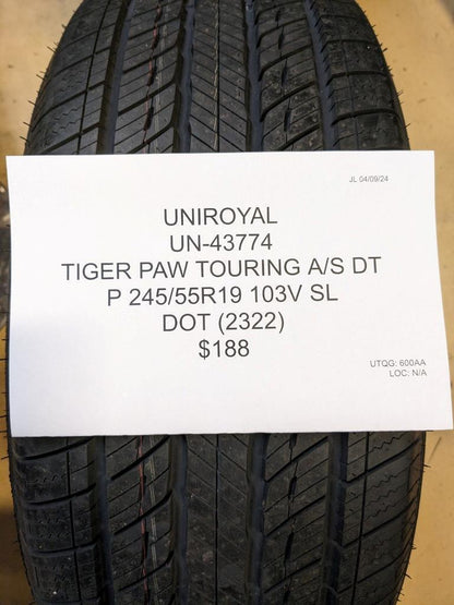UNIROYAL TIGER PAW TOURING A/S DT P 245 55 19 103V SL TIRE 43774 CQ2
