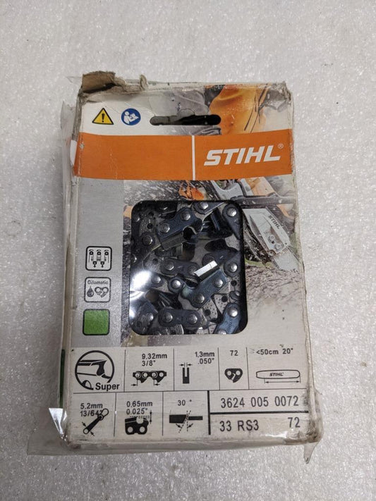 STIHL 36240050072 20" 33RS3 CHAINSAW CHAIN 3/8" 72 DRIVE LINKS NEW R22T2