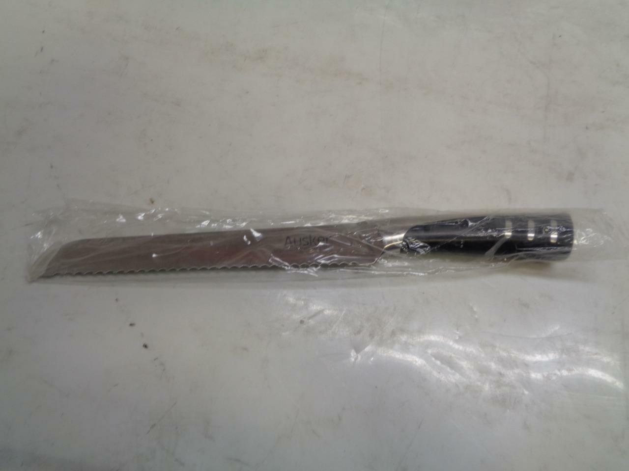 NEW AUSKER 6 PIECE STAINLESS STEEL KNIFE SET WITH BLOCK SR