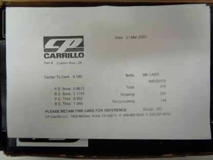 CARRILLO H-BEAM SET OF 4 RODS FOR ALFA ENGINE NEW R8