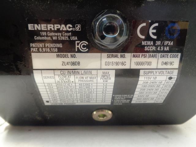 ENERPAC ELECTRIC HYDRAULIC PUMP ZU4108D8 1.7HP 115V NEW R14