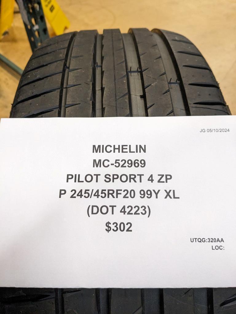 MICHELIN PILOT SPORT 4 ZP P 245 45 20 99Y XL TIRE 52969 CQ2