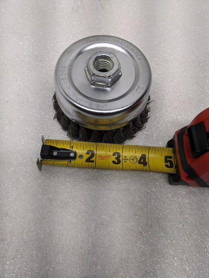 PFERD 82523 4" DIAMETER KNOT WIRE CUP BRUSH .023 CS WIRE 5/8-11 THREAD NEW R22